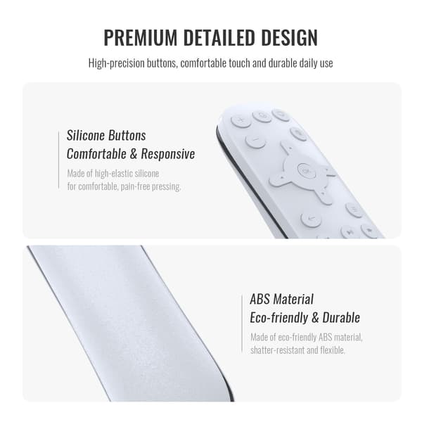 IR-fjernkontroll kompatibel med Sony PlayStation 5, 5 Pro og 5 Slim – stemmestyring White