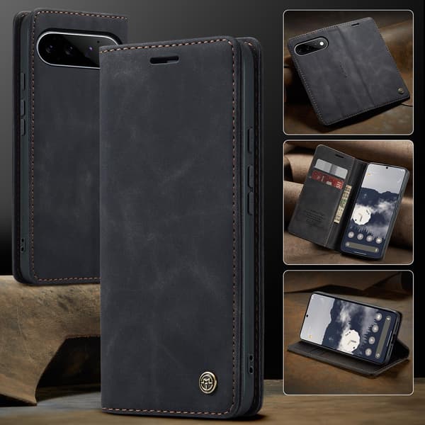 CASEME Puhelimen lompakkokotelo jalustalla Google Pixel 11 Pro ja Google Pixel 11 Black
