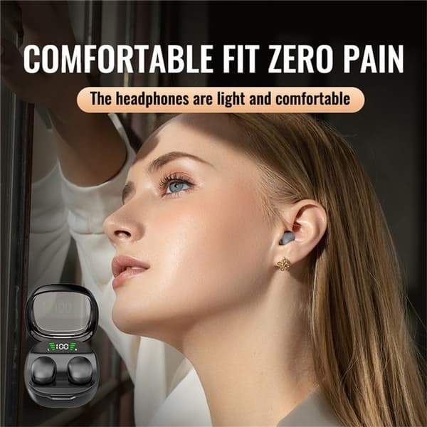 Trådløse hovedtelefoner In-Ear HiFi Stereolyd Bluetooth -Sleep HD Baslyd - Hvid White