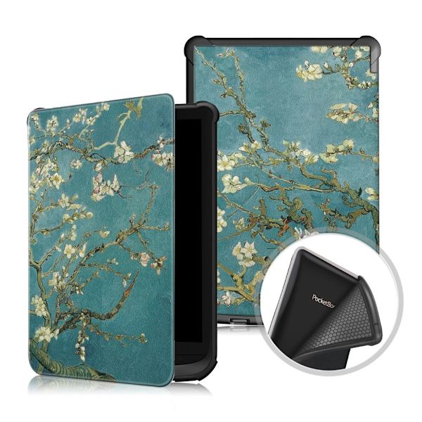 Etui til PocketBook læsetablet - Mange forskellige modeller - Blomst Green