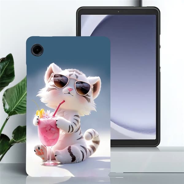 För Samsung Galaxy Tab A11 / A9 Fodral Mönstertryck Slim TPU skal Tiger multifärg