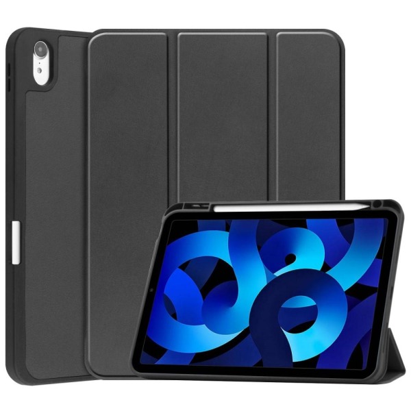 Kolminkertainen telinekotelo iPad 10.9: lle (2022) Tablet Cover Kynäpaikka - Musta Black