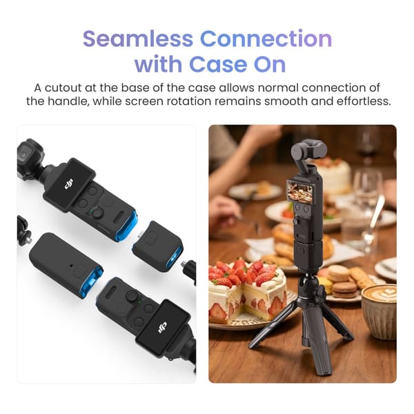 Etui til DJI Osmo Pocket 4 beskyttelsesetui full kroppsbeskyttelse støtsikkert silikonetui Black