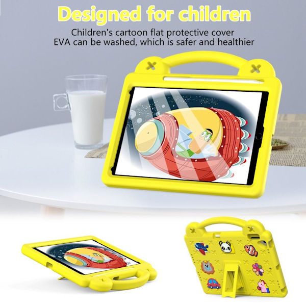 Apple iPad 10.2 2021 2020 2019 Stødsikker EVA-skumstativskal - Gul Yellow