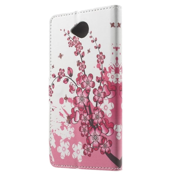 Microsoft Lumia 650 Plånboksfodral Plum Blossom Svart