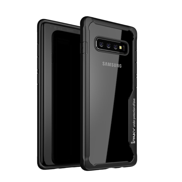 IPAKY Samsung Galaxy S10+ TPU Hybrid Skal - Svart Svart