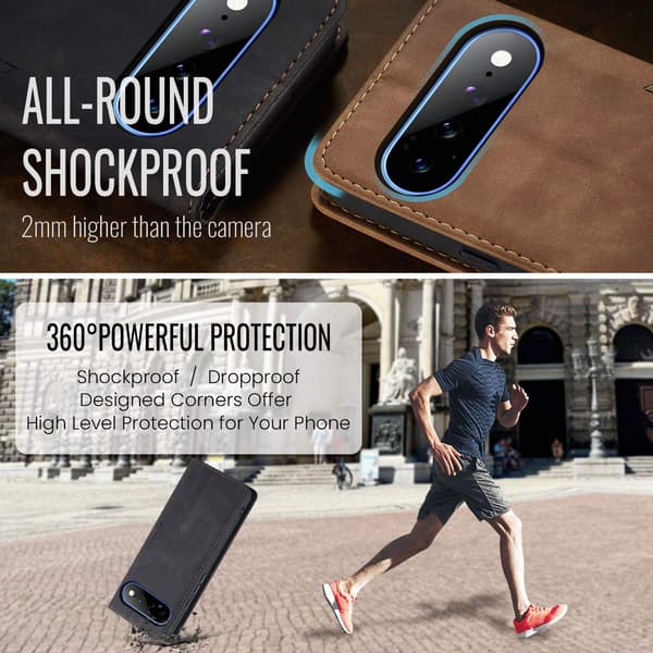 CASEME Plånboksfodral med Stativ till Google Pixel 11 Pro XL Svart