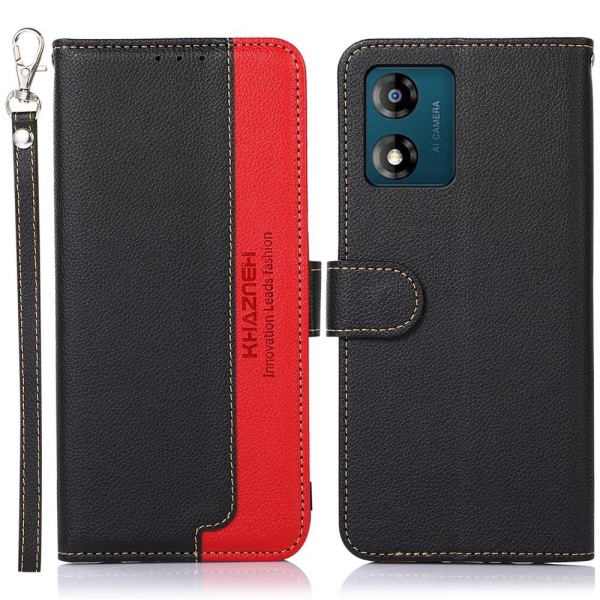 KHAZNEH Motorola Moto E13 4G Plånboksfodral - Svart/Röd Svart