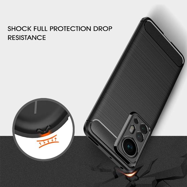 Xiaomi 12 Pro Kulfiber Tekstur TPU - kabinet - Sort Black