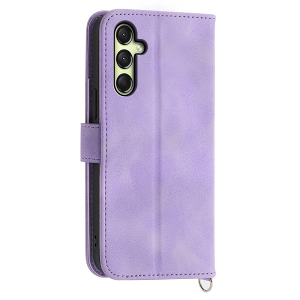 Till Samsung Galaxy A16 5G / A16 4G Fodral med Blommönster Plånboksfodral - Lila Lila