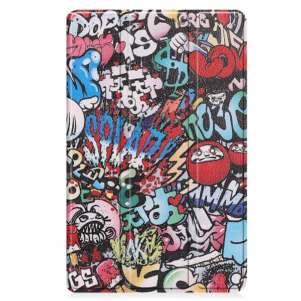 Trefoldet Stativdeksel for Lenovo Tab M9 - Graffiti Multicolor