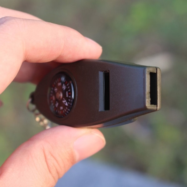 Multifunktion 4 i 1 Visselpipa Kompass Förstoringsglas Termometer Grön one size