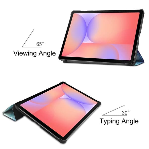 Samsung Galaxy Tab S10 Lite / S10 FE / S9 FE Kotelo Kuvioilla ja Jalustalla - Galaxy Multicolor