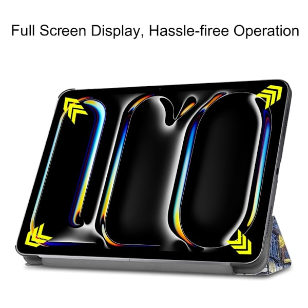 Till iPad Pro 11 (2024) Slim fit tri-fold fodral - Painting multifärg