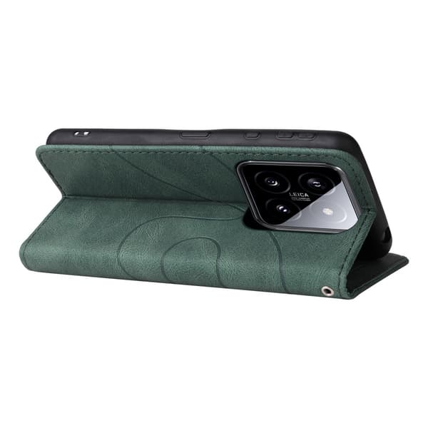 Til Xiaomi 14 KT - serie - 1 dobbeltfarve tegnebog Green