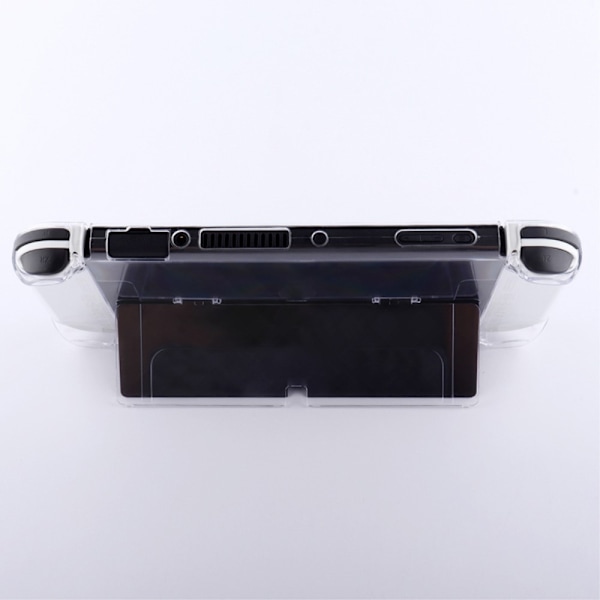 Yhteensopiva Nintendo Switch OLED Protector -läpinäkyvän suojakotelon kanssa jalustalla Transparent