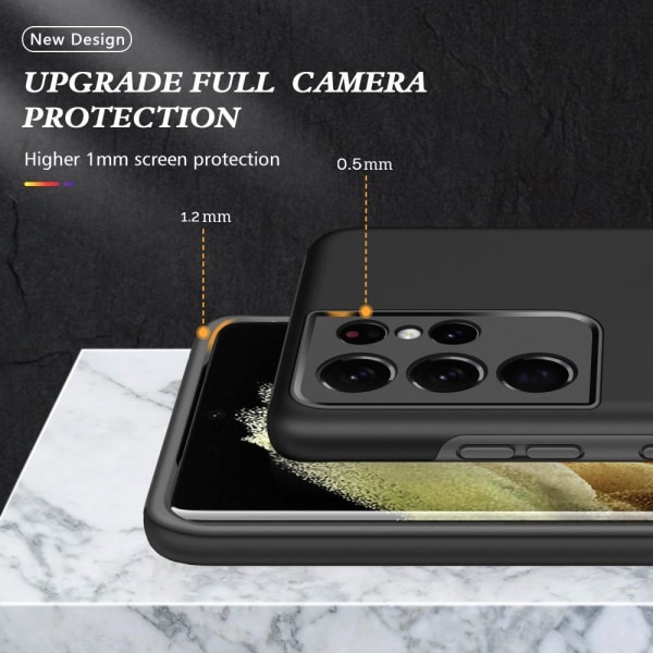 Samsung Galaxy S21 Ultra sormirengasten tukijalka hybridikotelo Black