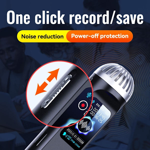 32GB digital ljudinspelare MP3-spelare Brusreducerande inspelningsenhet diktafon Svart