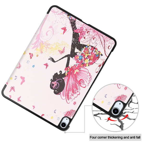 Til iPad Air 11 (2024) Etui Tre-fold Stativ Tablet Cover - Girl Multicolor