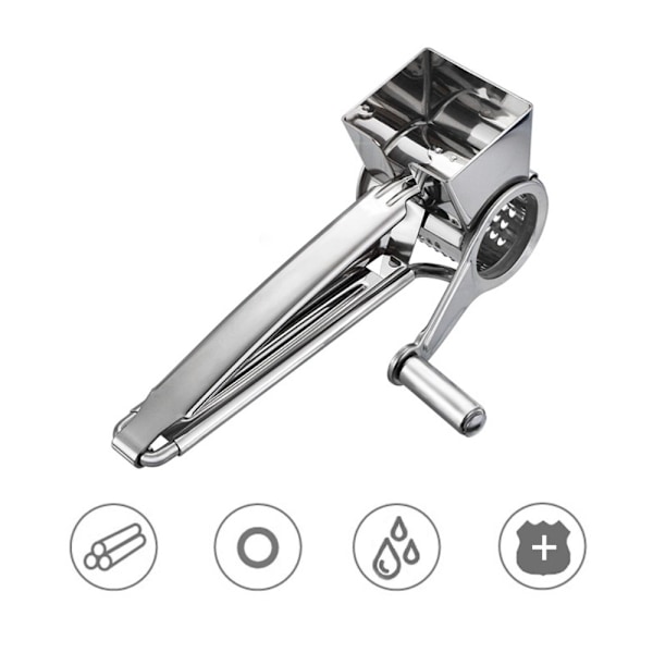 Håndroterende rivejern Slicer Oste rivejern i rustfrit stål Silver