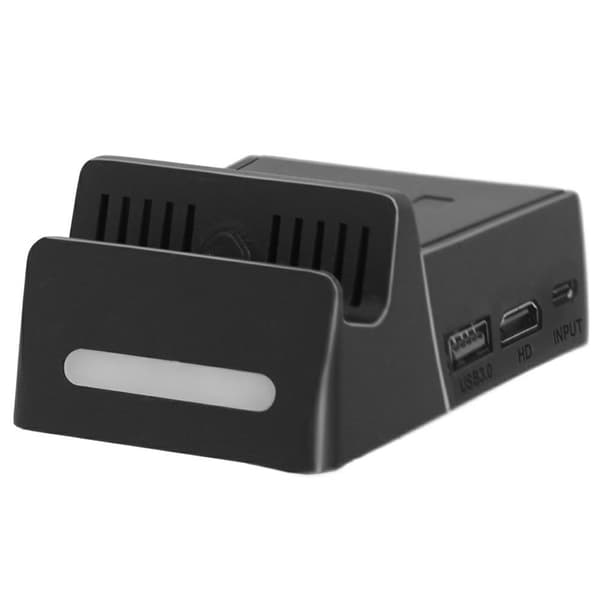 Mini HD - videokonverteradapter kompatibel med Nintendo Switch ladestasjon Black