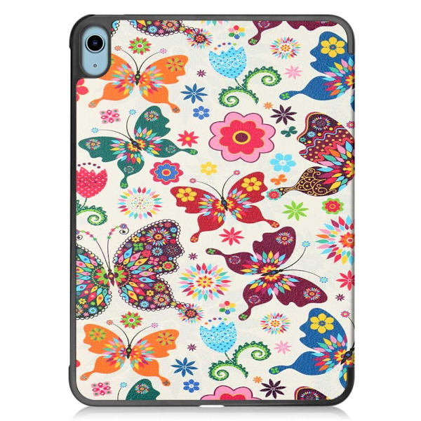 Trifoldet stativetui til iPad 10.9 (2022) Tabletcover - Sommerfugl Multicolor