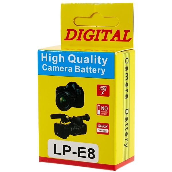 LP-E8 Batteri till Canon EOS 550D / 600D / 650D / 700D / 60D Etc Vit