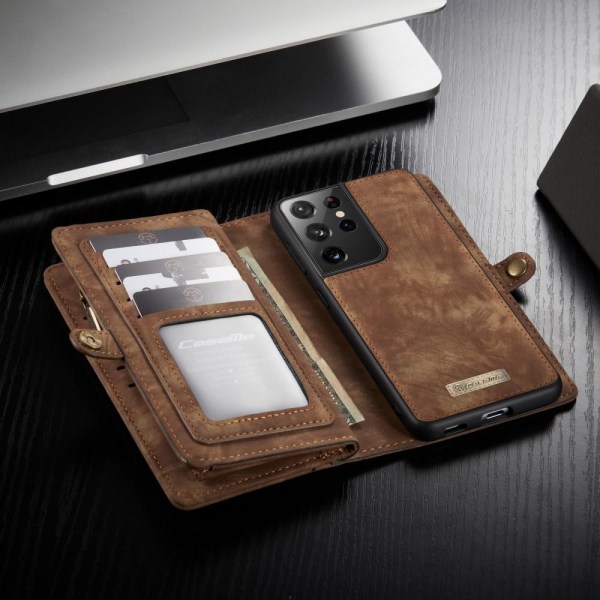 Samsung Galaxy S21 Ultra CASEME 2-in-1 irrotettava - ruskea Brown