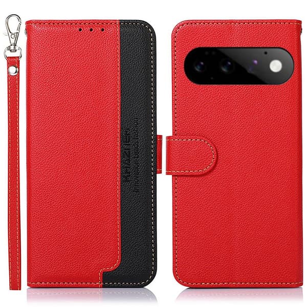 KHAZNEH Puhelimen lompakkokotelo hihnalla Google Pixel 11 ja Pixel 11 Pro Red