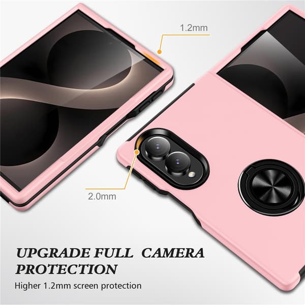 Hybridtelefondeksel med ringholder for Samsung Galaxy Z Fold8 Pink