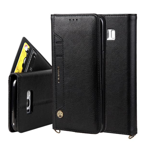 CMAI2 Litchi Lommebok - cover til Samsung Galaxy S8 Plus - Sort Black