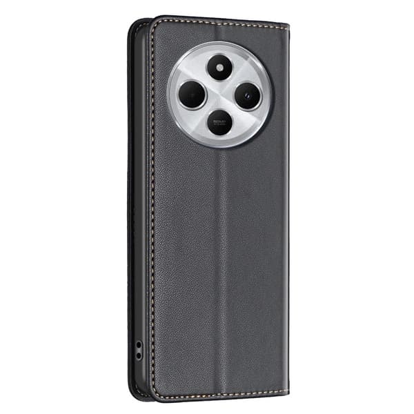 BINFEN COLOR Til Redmi 14C Etui PU Læder Telefoncover Black