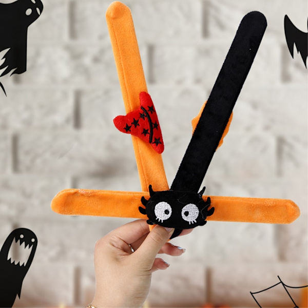 Halloween Slap Band Armbånd - Edderkopp Orange