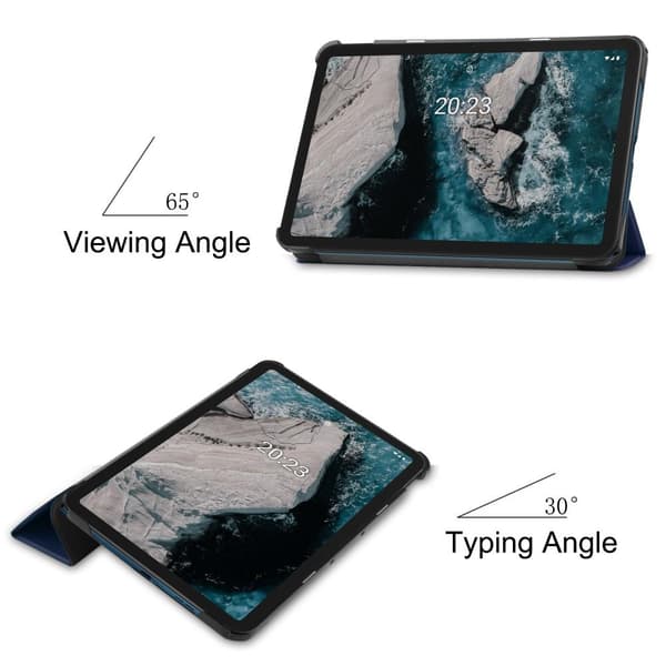 Tabletstativ Slim Fit Cover til Nokia T20 - Mørkeblå Dark blue