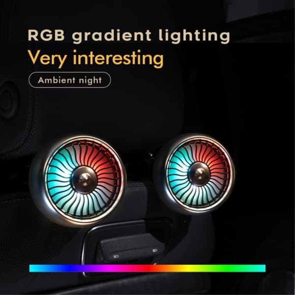 Bil bagsæde ventilator til passagerer 3 hastigheder + RGB lys Black