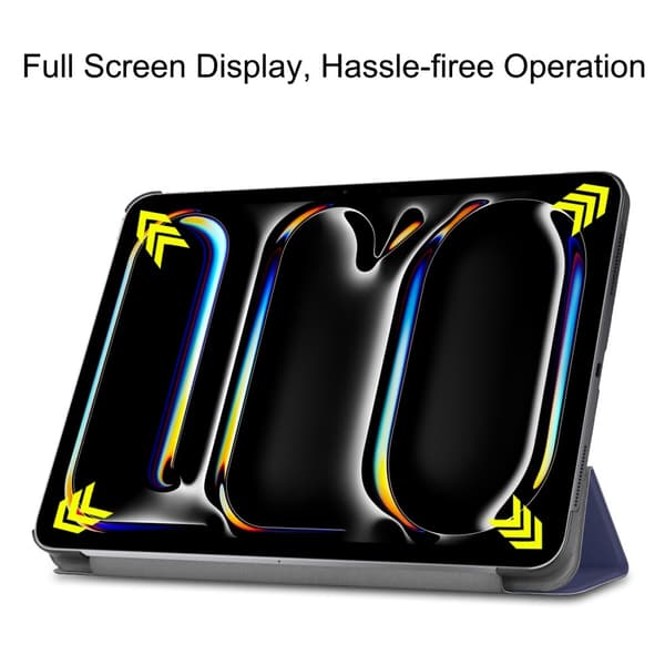 Til iPad Pro 11 (2024) Etui Tre - fold Stativ Tablet Cover - MørkBlå Dark blue
