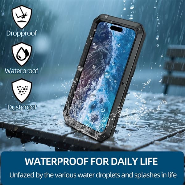 Heavy Duty Robust -hybridikotelo Shell + karkaistu lasi iPhone 17:lle Black