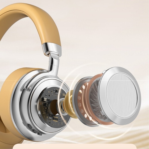 Hifi Trådlösa On-Ear headset Bluetooth-hörlurar Gaming Musik Metal Retro Svart
