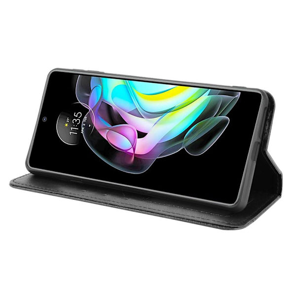 Wallet Stand Flip -puhelinkotelo Motorola Edge 20: lle - musta Black