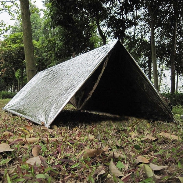 Outdoor Emergency Survival -peite - hopea / koko: 1,6 x 2,1 m Silver one size