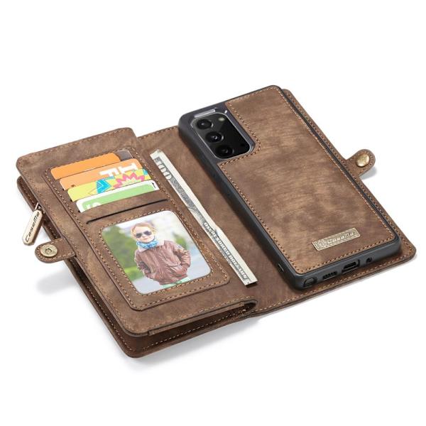 CASEME Samsung Galaxy Note 20 Ultra Retro läder plånboksfodral Brun