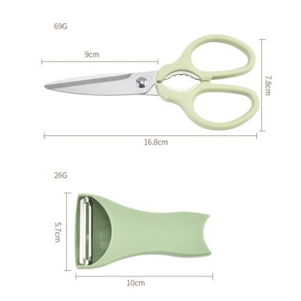 2st/set Rostfritt stål kökssax + potatisskalare - Rosa Rosa