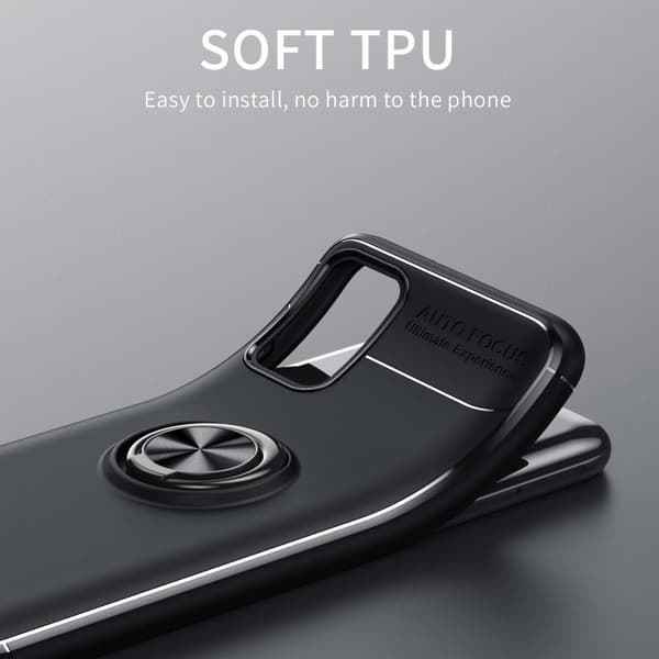 Finger Ring Kickstand TPU-etui for Samsung Galaxy A03s Black