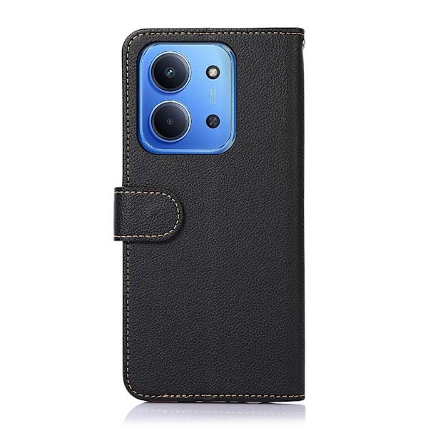 KHAZNEH Til Xiaomi Redmi 15C Etui RFID-blokkerende telefonlærfutteral Black