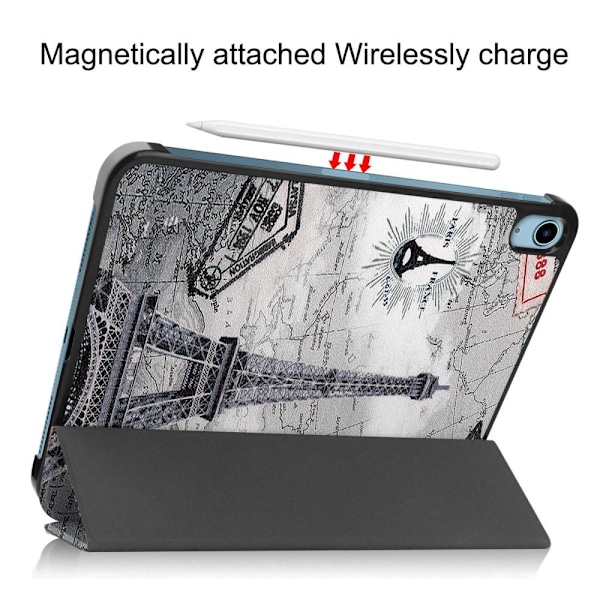 Apple iPad 10.9 2022 Slim fit tri-fold fodral - Map multifärg