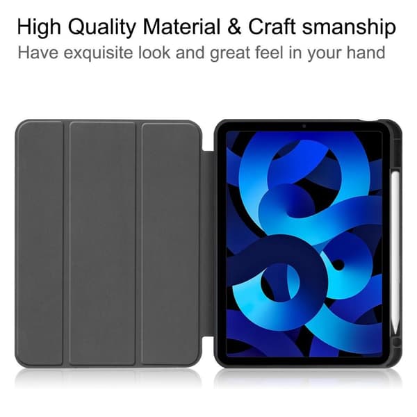 Tri-fold Stativveske for iPad 10.9 (2022) Tablettdeksel Penneholder - Blomst Multicolor