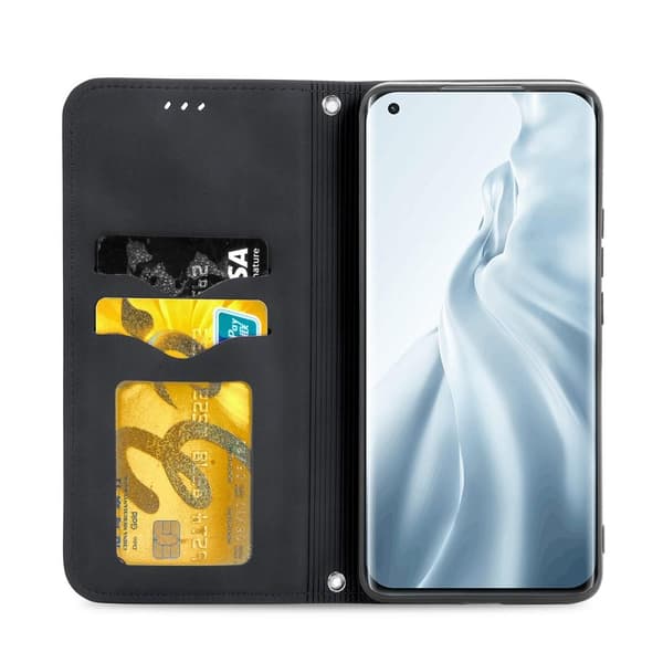 Vintage Xiaomi Mi 11 Lommebok - deksel - Svart Black