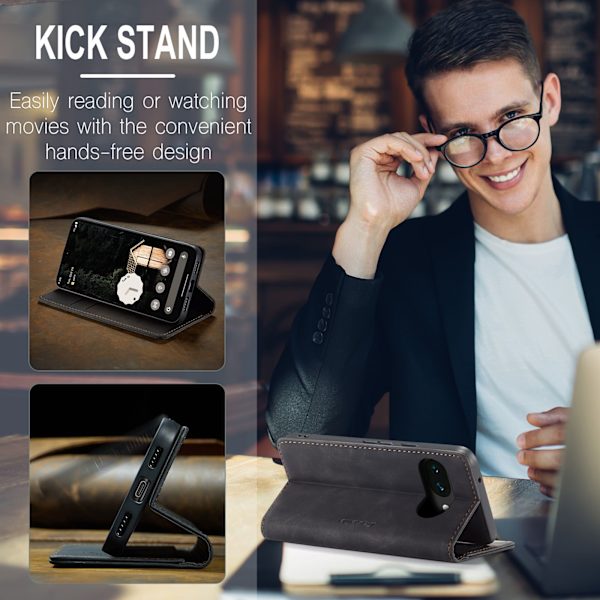 CASEME Til Google Pixel 10A Etui Stativ Telefon Cover Black