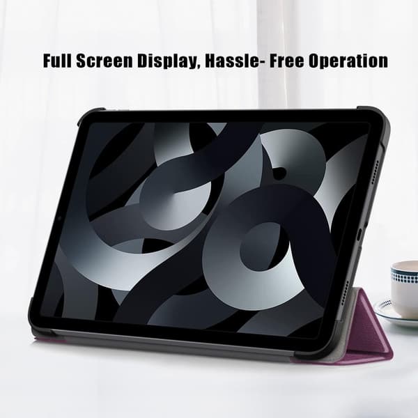 Tri-fold Stativveske for iPad 10.9 (2022) Tablettdeksel - Lilla Purple