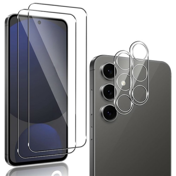2 st För Samsung Galaxy A26 5G Härdat Glas Skärmskydd med Kamera Linsskydd Transparent